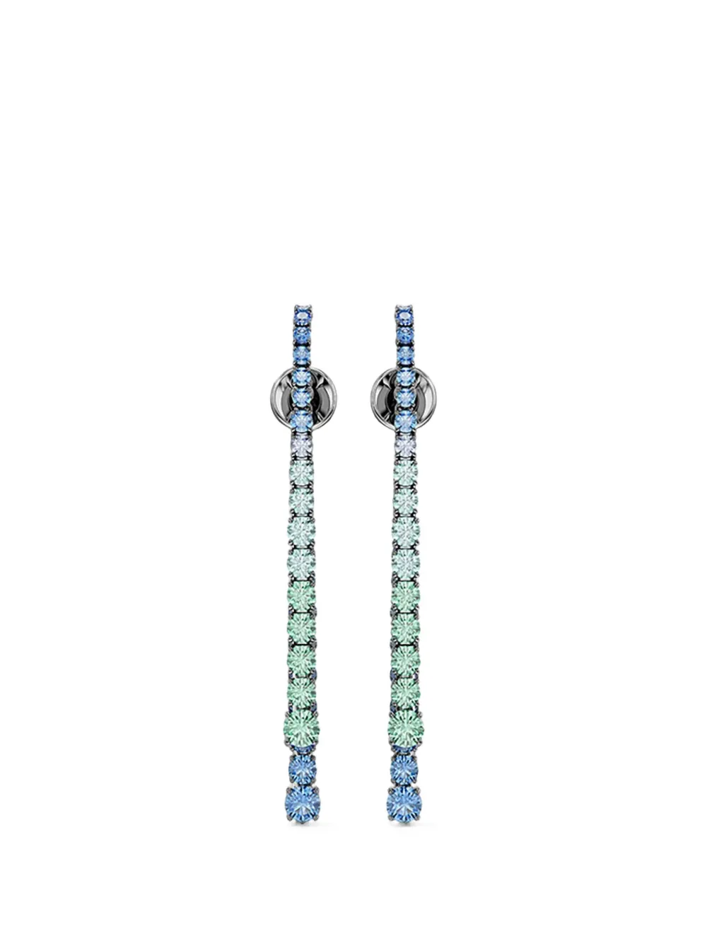 Swarovski long Matrix crystal-embellished drop earrings - Silber