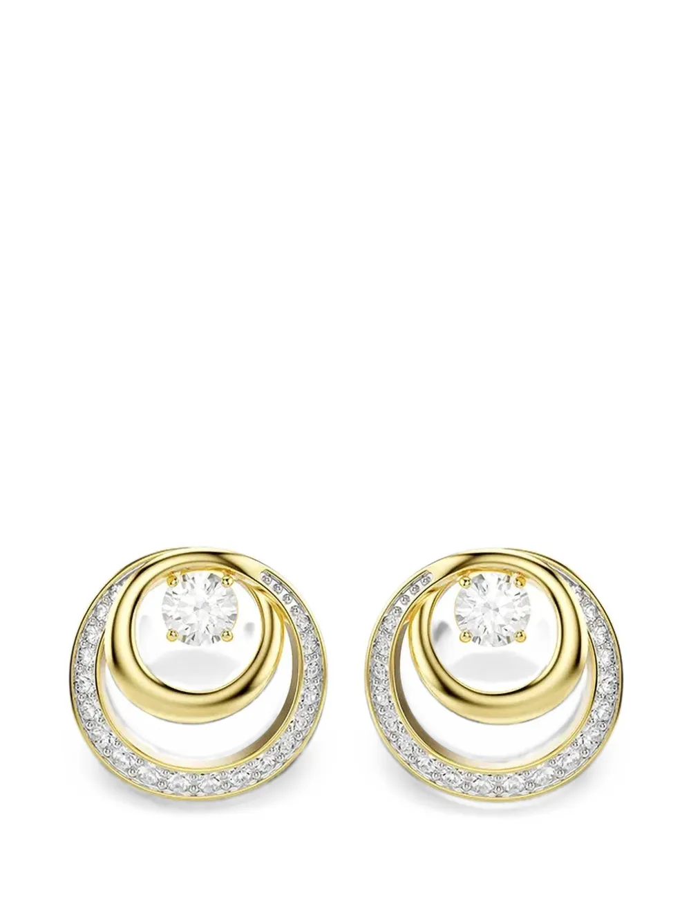 Swarovski Hyperbola crystal-embellished circular earrings - Gold