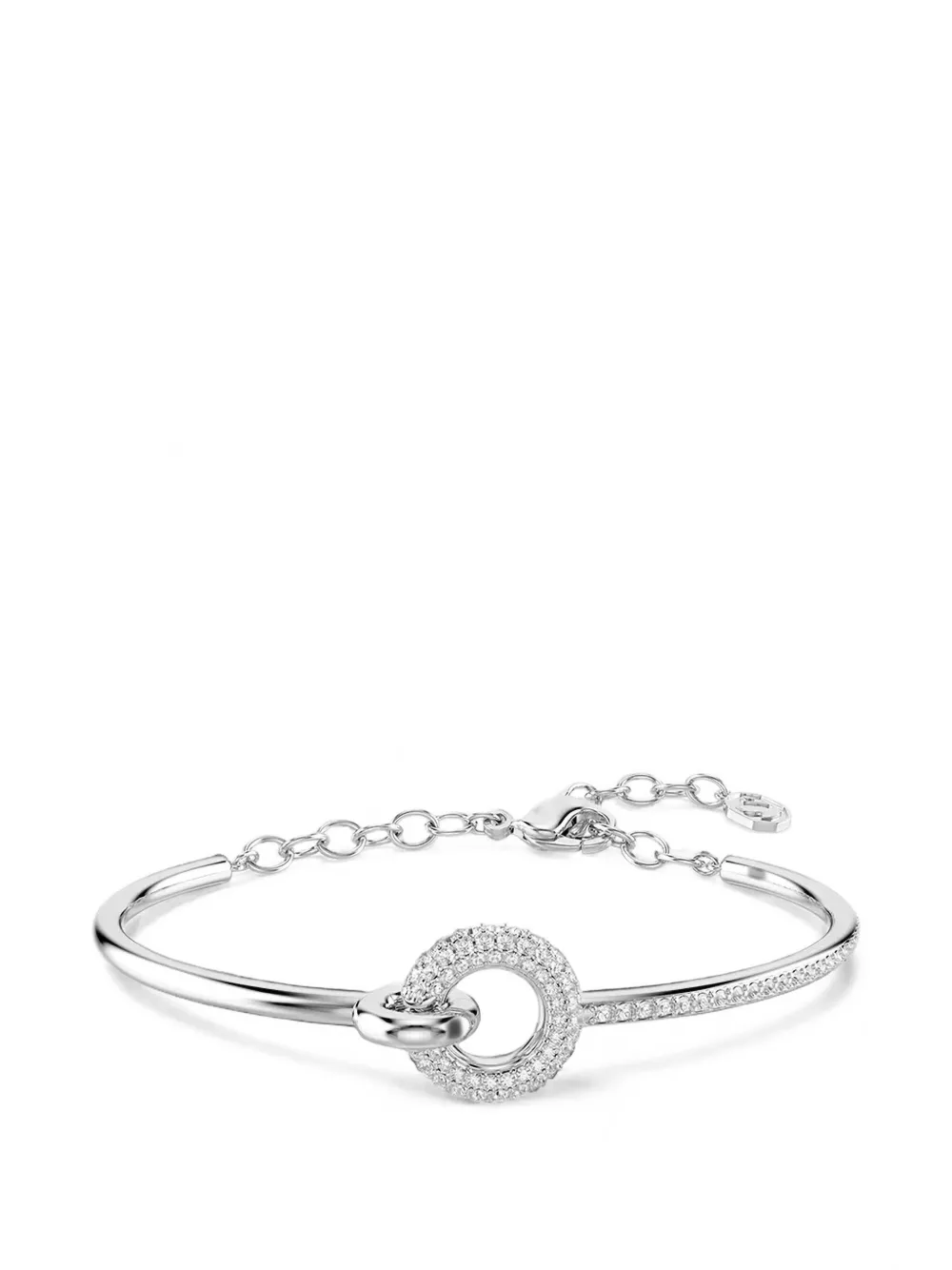 Swarovski Dextera crystal-embellished interlocking-hoop bracelet - Argento