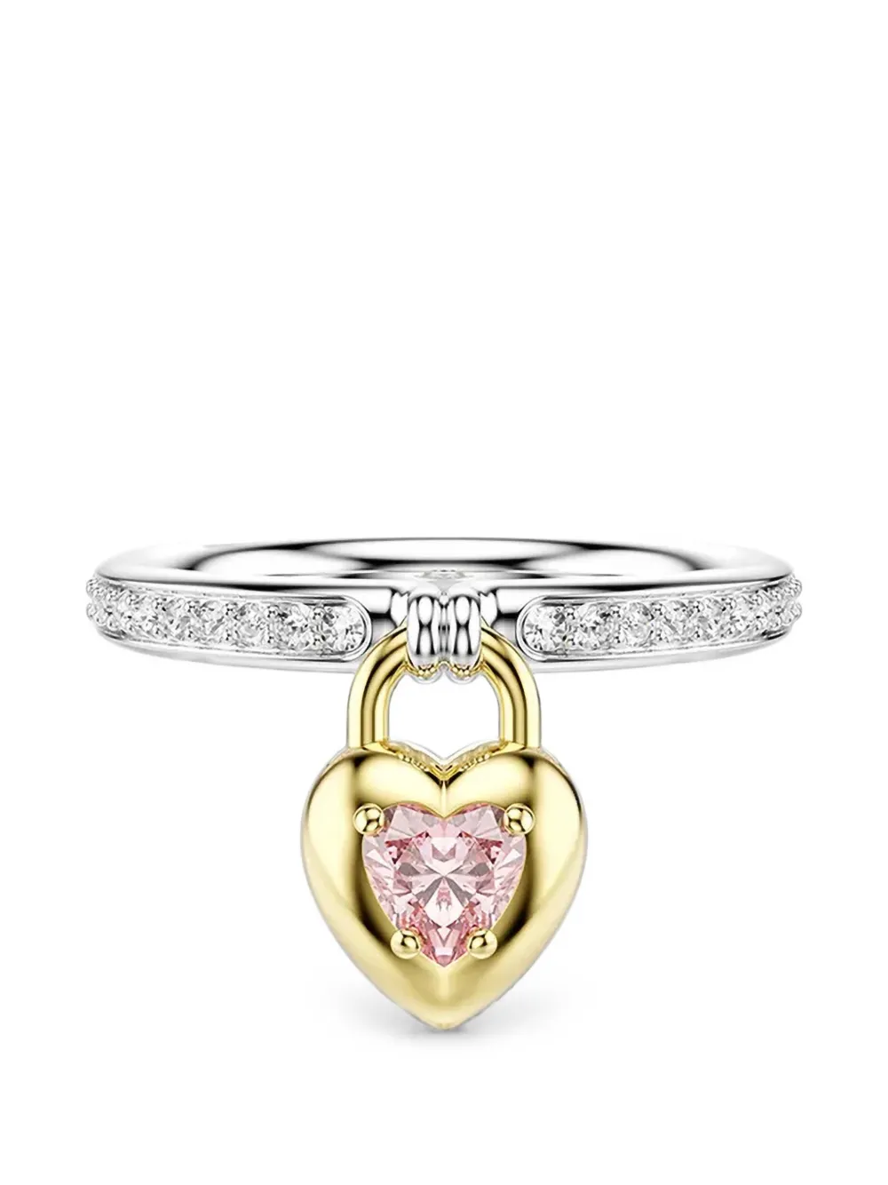 Swarovski Idyllia heart-charm pavé-set rings - Argento