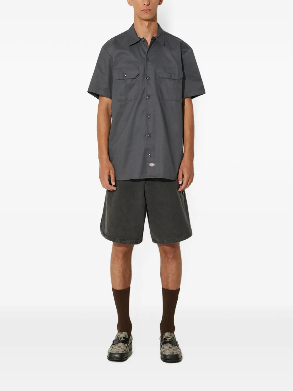 DICKIES Overhemd met zak en korte mouwen Grijs