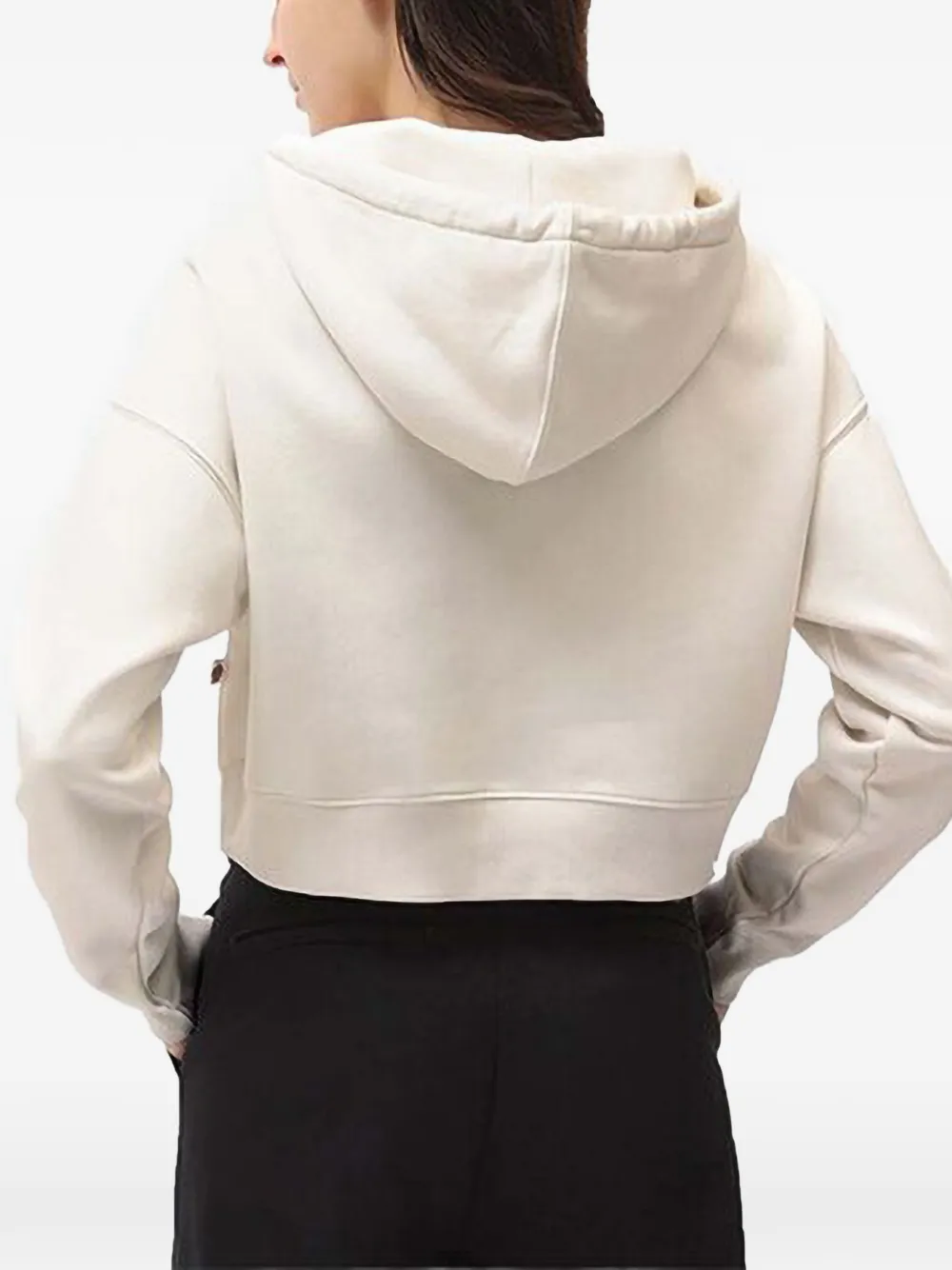DICKIES logo-patch cropped hoodie Beige