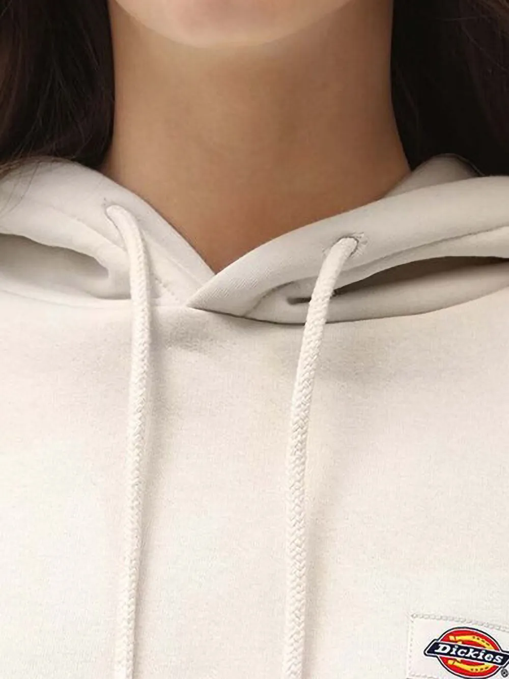 DICKIES logo-patch cropped hoodie Beige