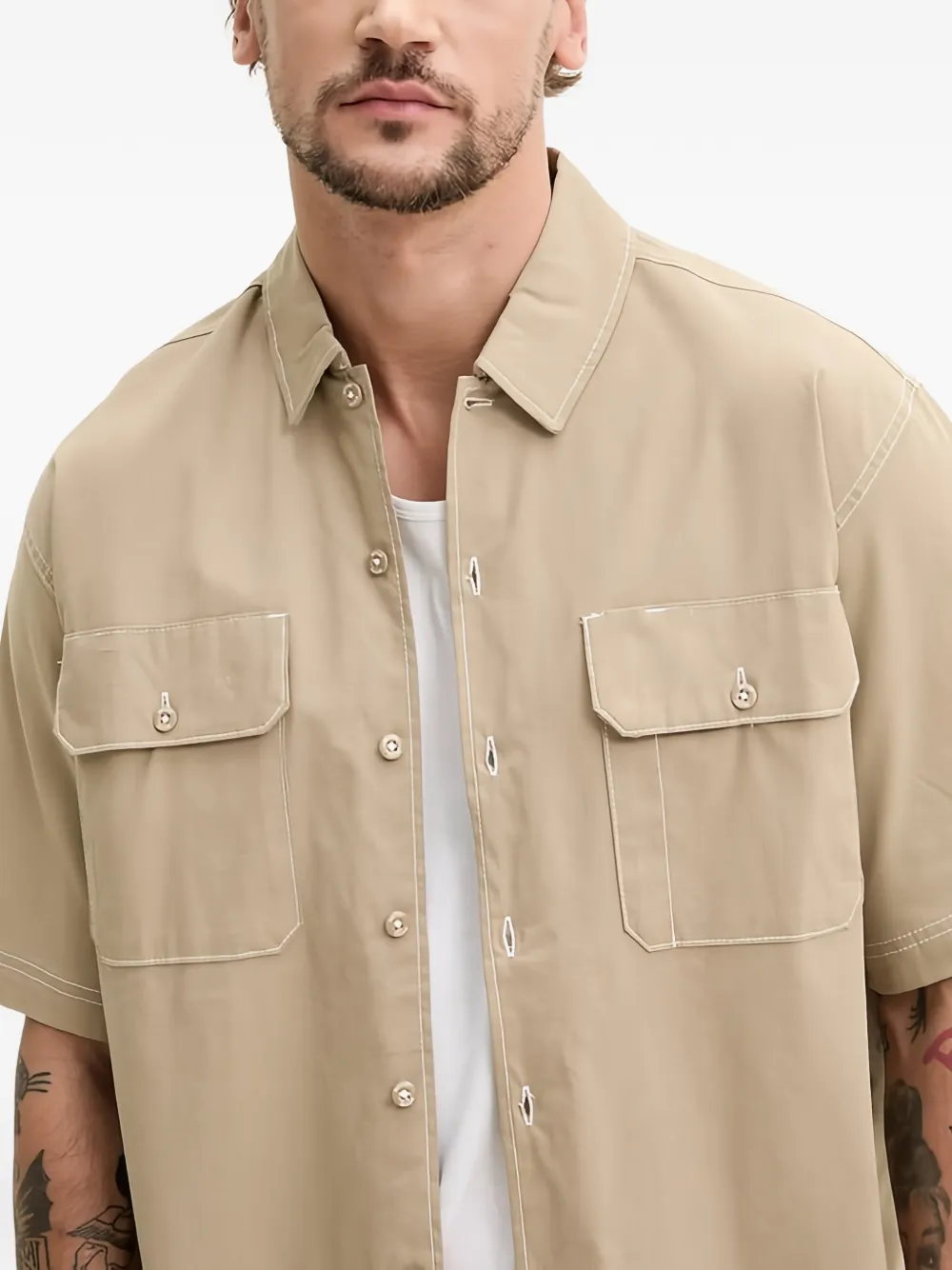 DICKIES Overhemd met zak Beige