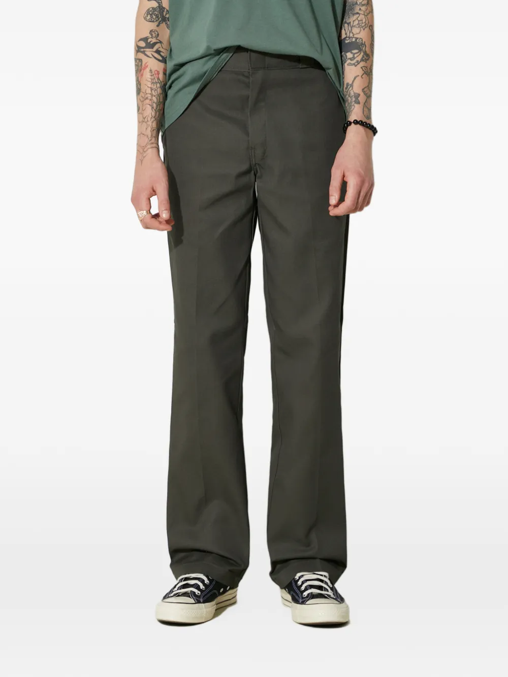 DICKIES pressed-crease turn-up trousers