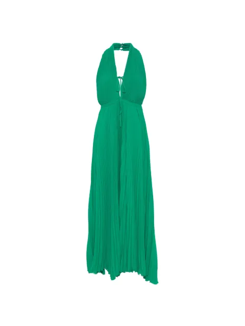 Raquel Diniz Raissa pleated halterneck maxi dress