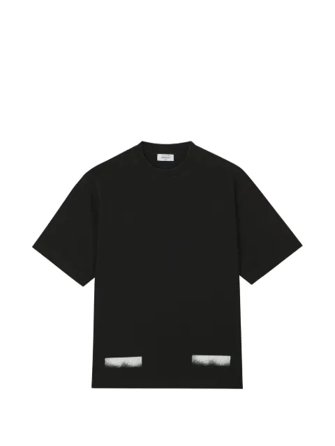Off-White T-Shirt mit diagonalen Streifen