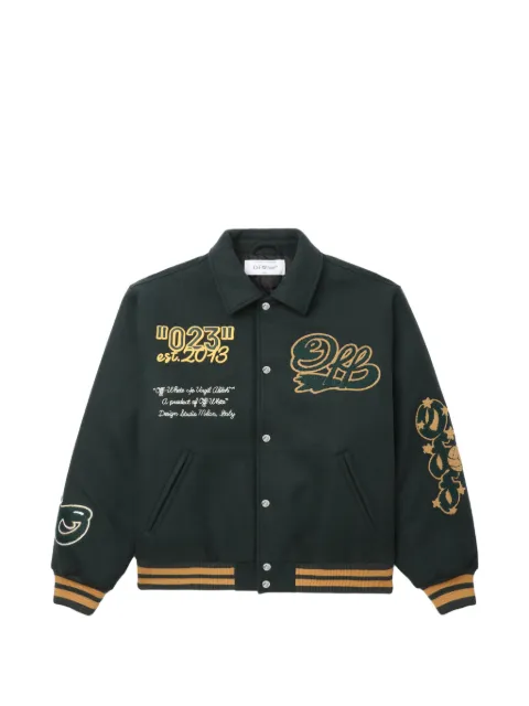 Off-White logo-embroidered bomber jacket