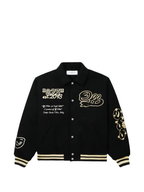 Off-White logo-embroidered bomber jacket