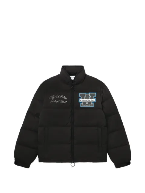 Off-White chest-appliqué puffer jacket