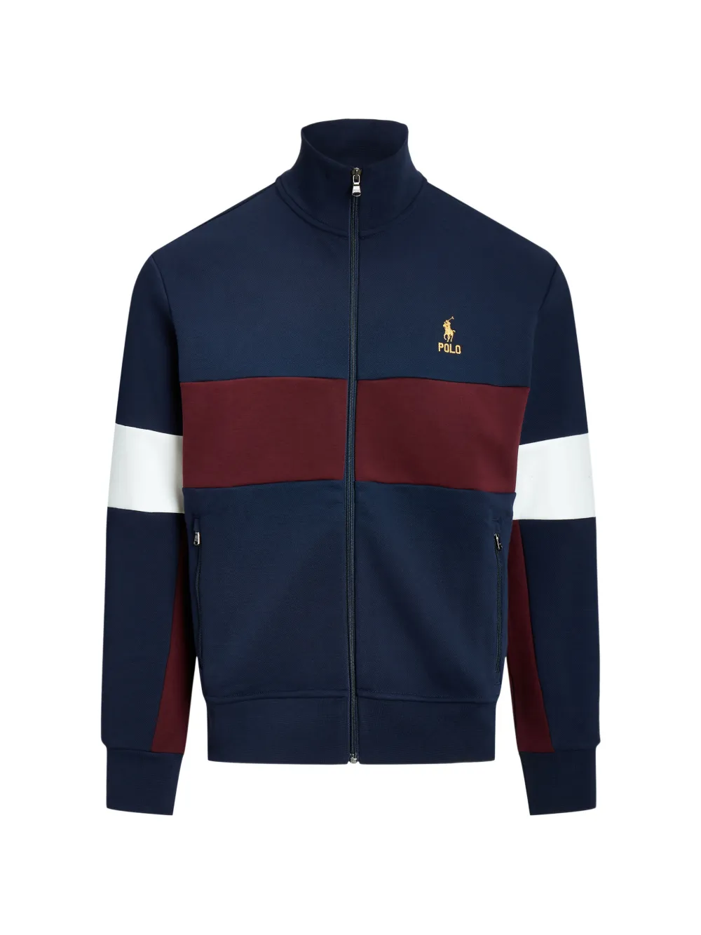 Polo Ralph Lauren colour-block zip-up cotton cardigan - Blu
