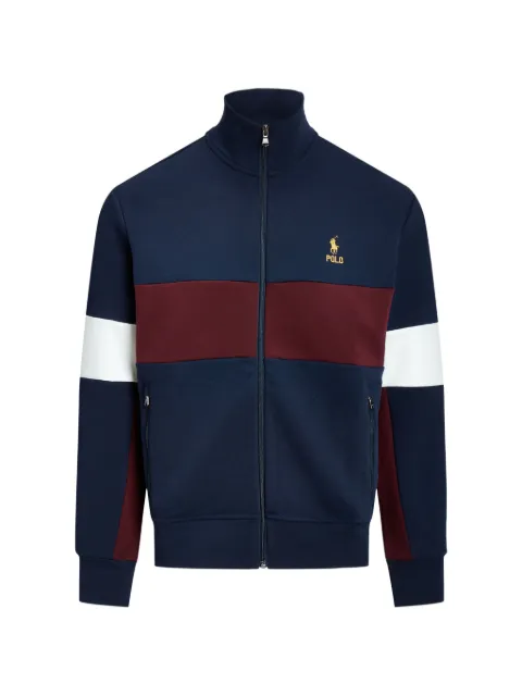 Polo Ralph Lauren colour-block zip-up cotton cardigan