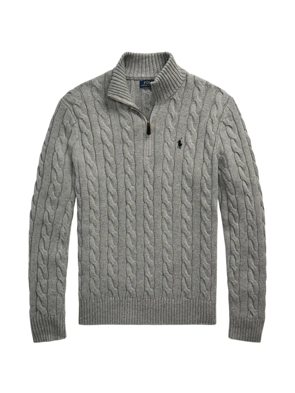 Polo Ralph Lauren cable-knit quarter-zip sweater - Grigio