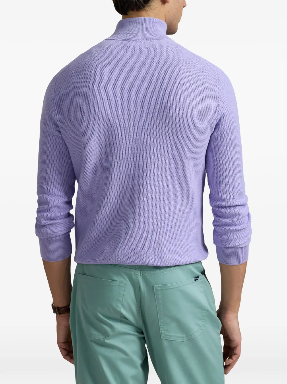 Polo Ralph Lauren Trui met geborduurd logo en rits Paars