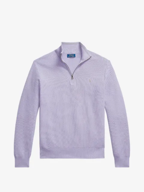 Polo Ralph Lauren suéter con logo bordado y cuarto de cierre