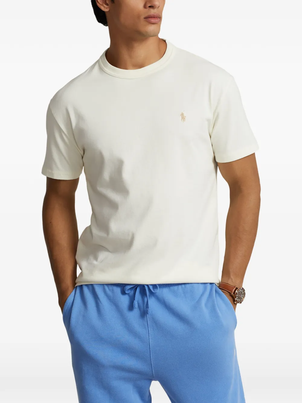 Polo Ralph Lauren T-shirt met geborduurd logo Beige