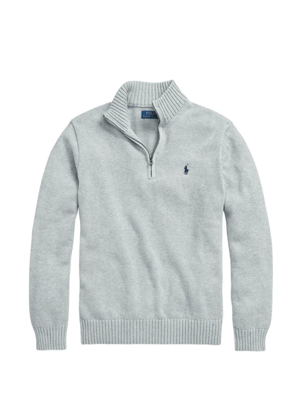 Polo Ralph Lauren Pony-embroidered quarter-zip sweater - Grau