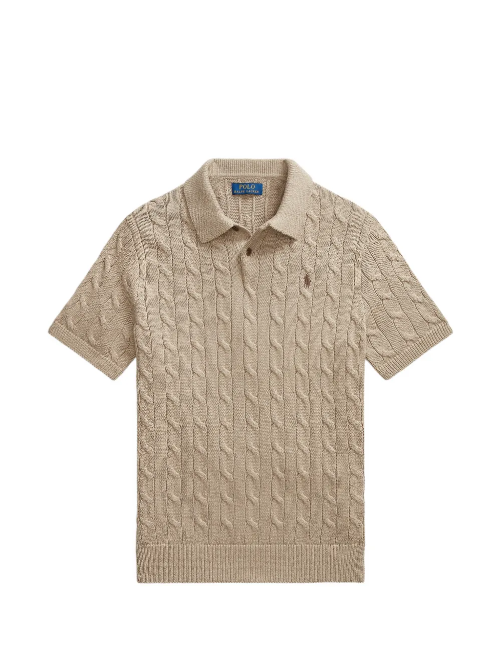 Polo Ralph Lauren cable-knit polo shirt - Nude