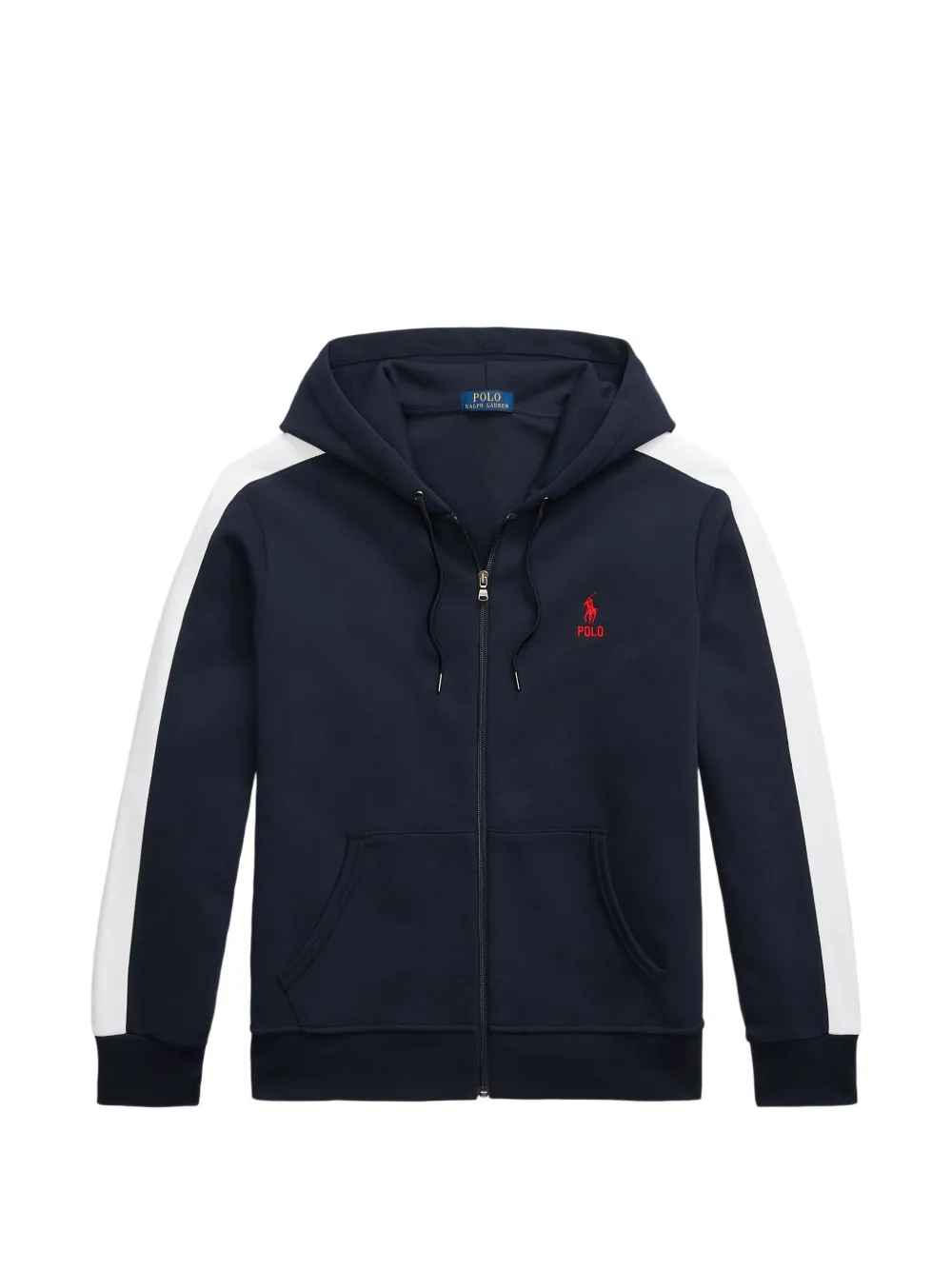 Polo Ralph Lauren side-stripe logo-embroidered hoodie - Blu