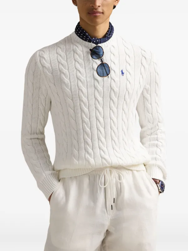 Polo Ralph Lauren ケーブルニット セーター | ホワイト | FARFETCH JP