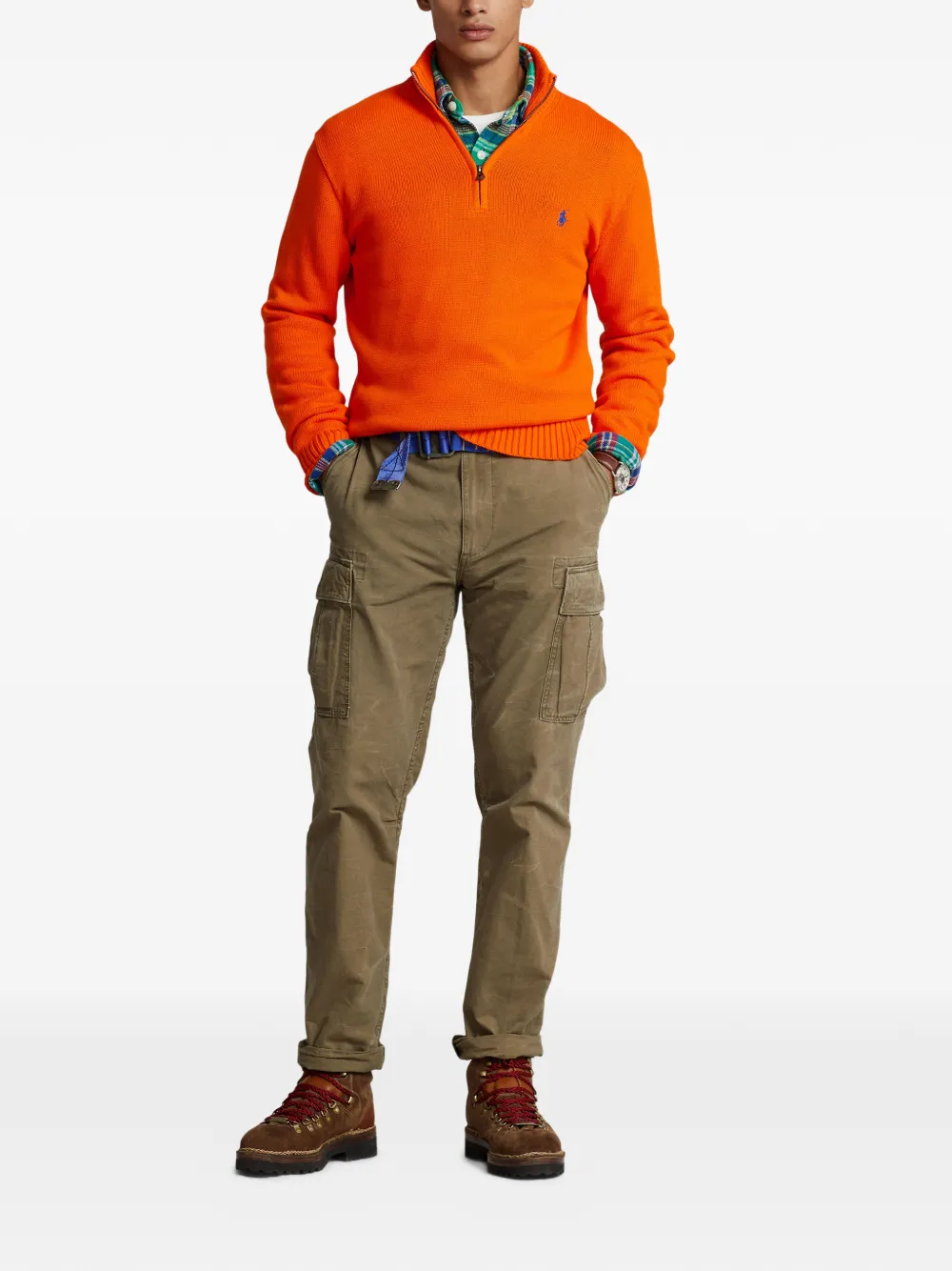 Polo Ralph Lauren Trui met geborduurd logo en rits Oranje