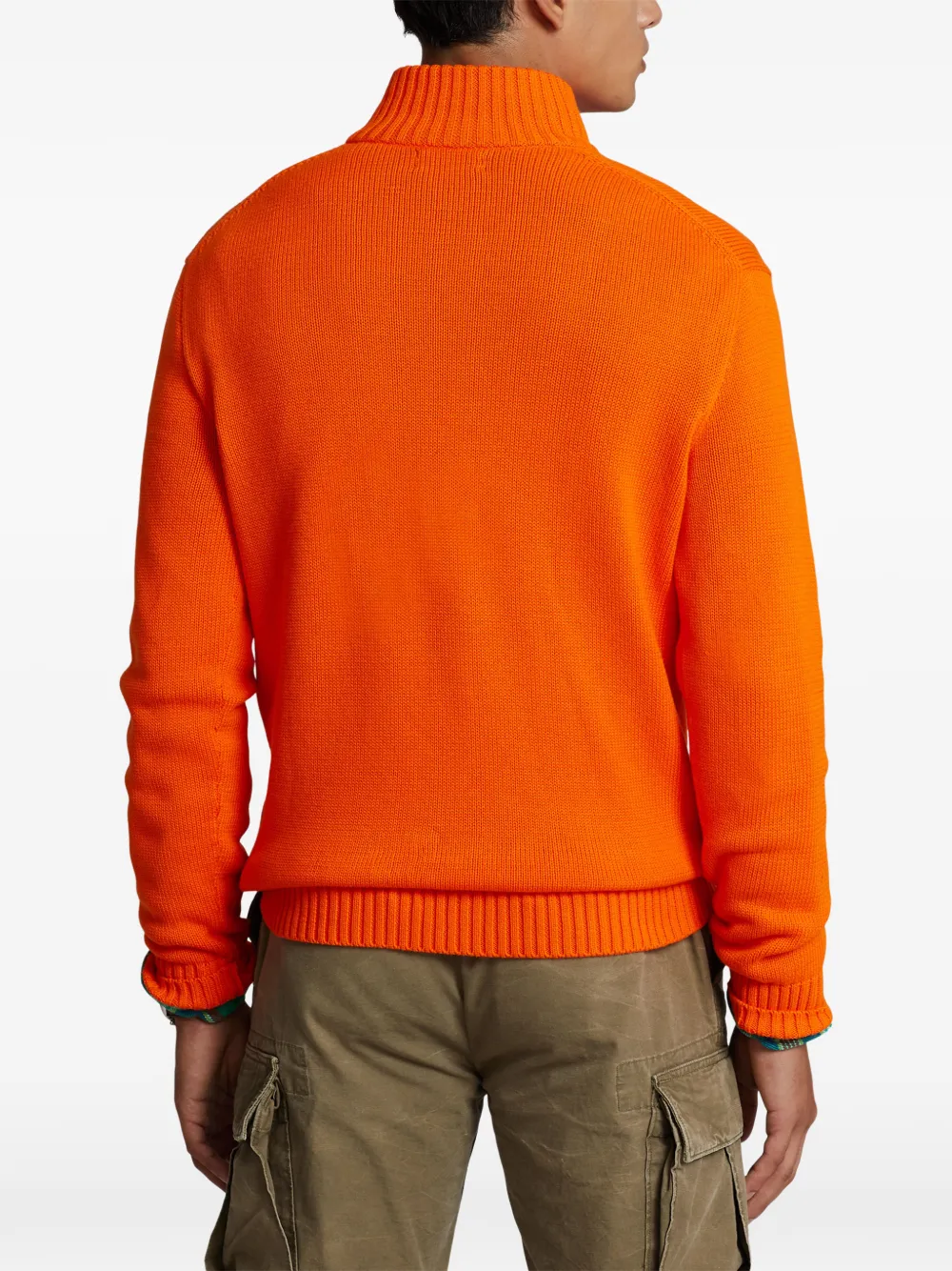 Polo Ralph Lauren Trui met geborduurd logo en rits Oranje