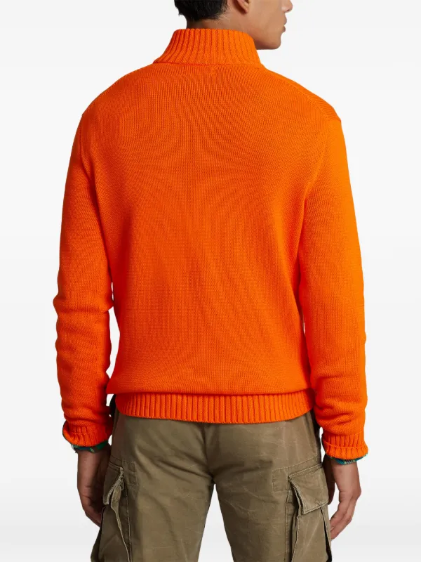Polo Ralph Lauren quarter-zip embroidered-logo Sweater | Orange