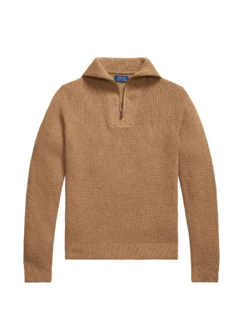 Polo Ralph Lauren waffle-knit quarter-zip sweater