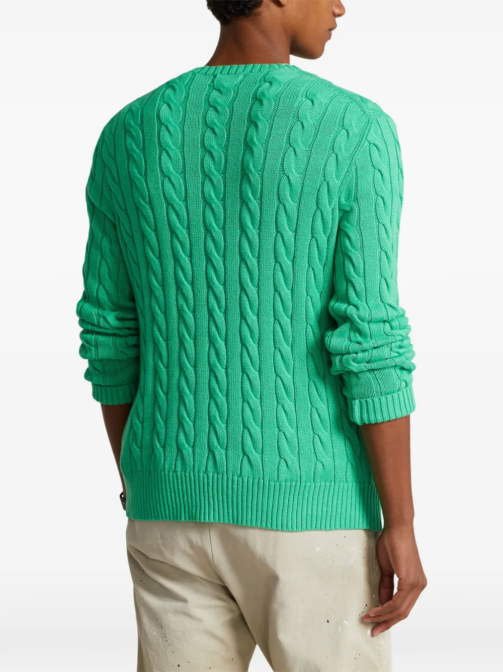 Polo Ralph Lauren Kabelgebreide trui met geborduurd logo Groen