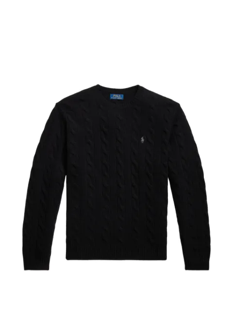 Polo Ralph Lauren pull en maille torsadée à logo brodé