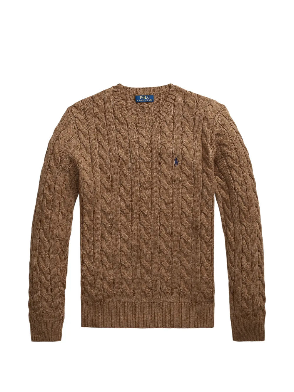 Polo Ralph Lauren cable-knit logo-embroidered sweater - Braun