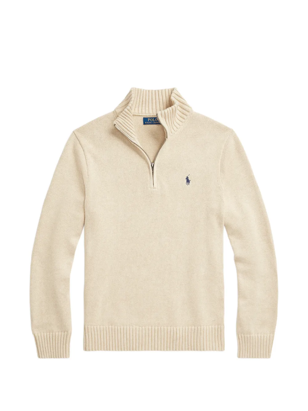 Polo Ralph Lauren quarter-zip embroidered-logo sweater - Toni neutri