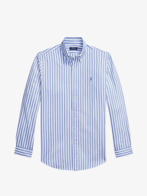 Polo Ralph Lauren camisa con logo bordado y motivo de rayas verticales