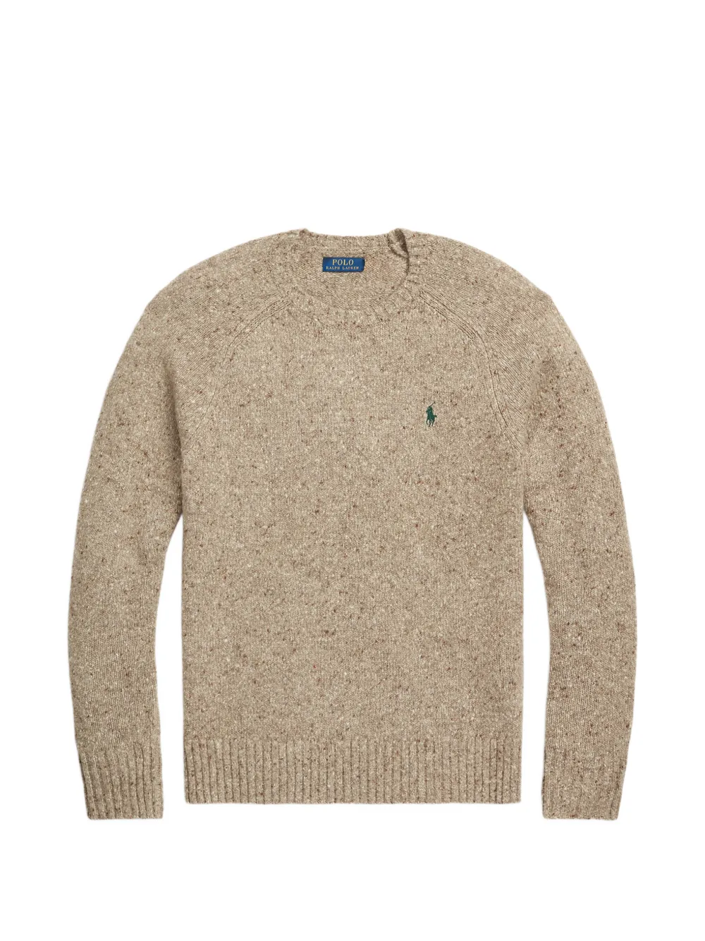 Polo Ralph Lauren logo-embroidered flecked sweater - Nude