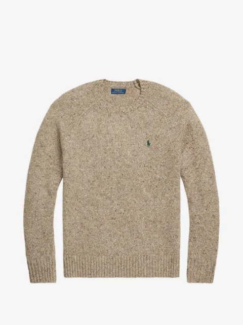 Polo Ralph Lauren logo-embroidered flecked sweater