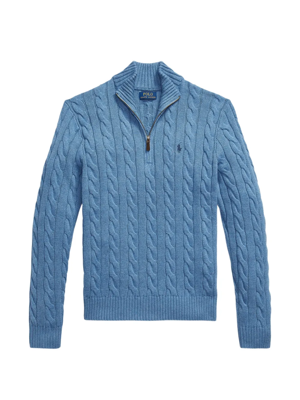 Polo Ralph Lauren cable-knit quarter-zip sweater - Blu