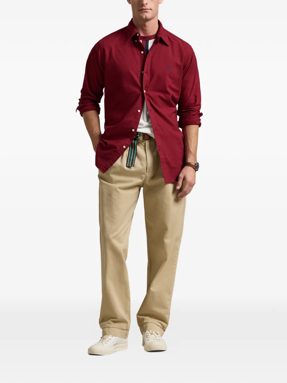 Polo Ralph Lauren Overhemd met geborduurd logo Rood
