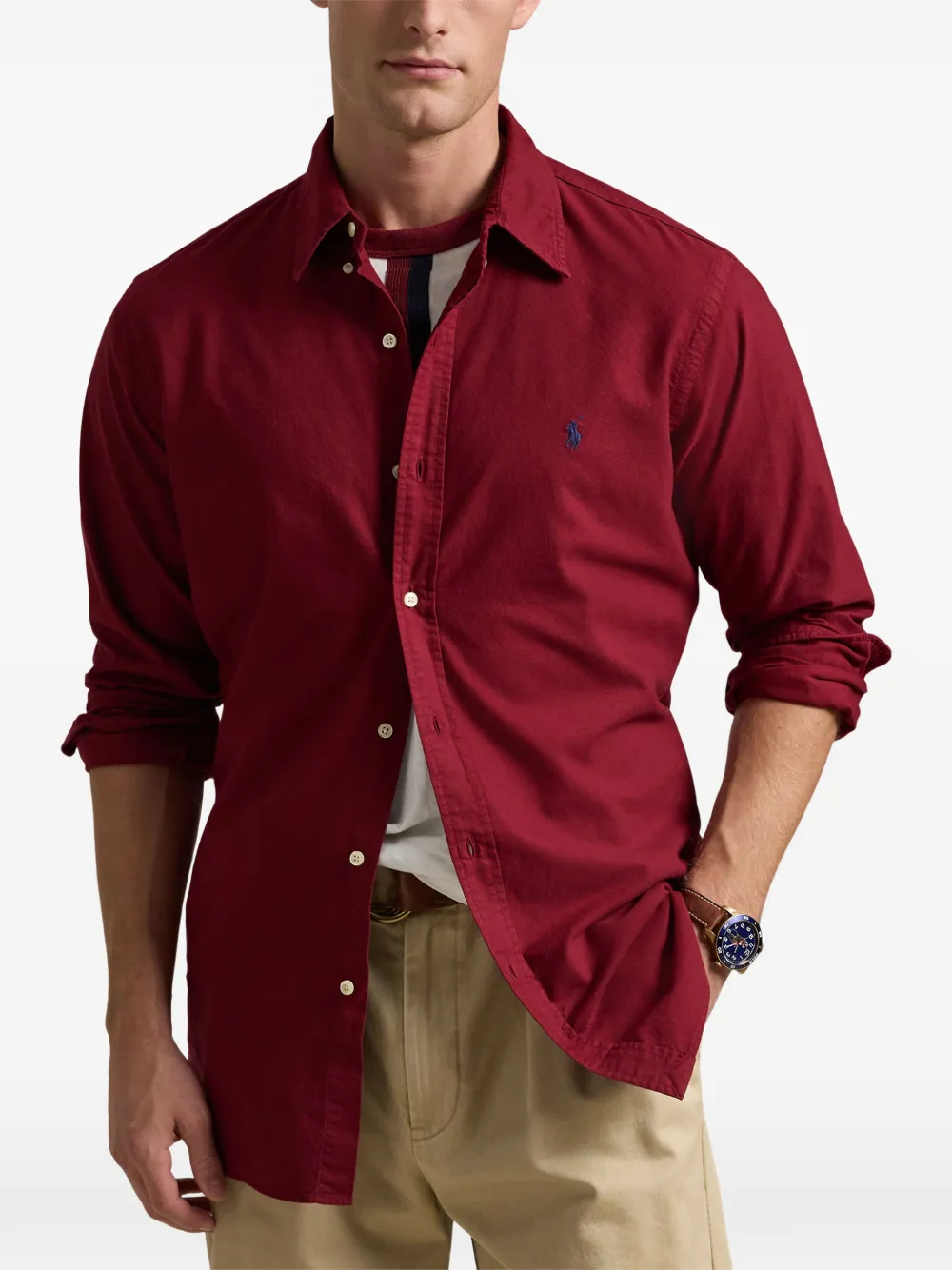 Polo Ralph Lauren Overhemd met geborduurd logo Rood