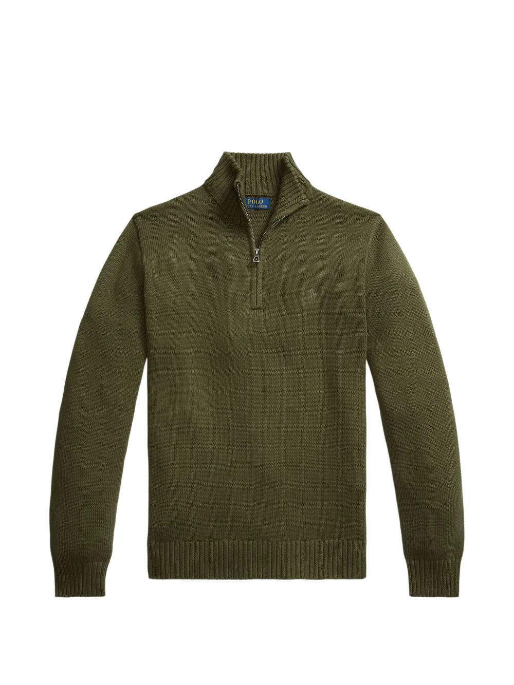 Polo Ralph Lauren quarter-zip embroidered-logo sweater - Verde