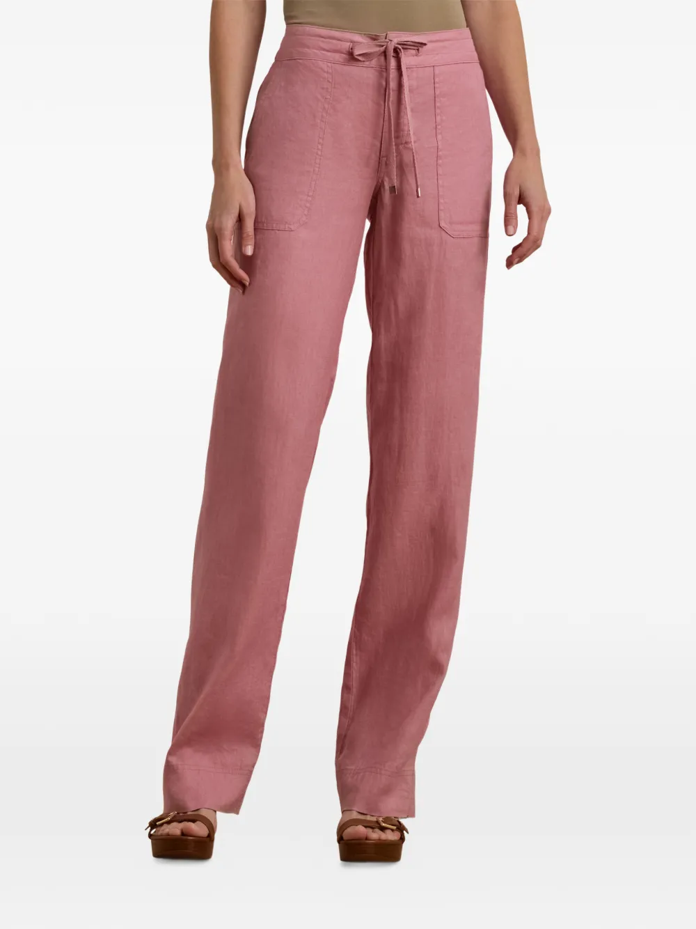 Lauren Ralph Lauren Broek met trekkoord en opgestikte zak Roze