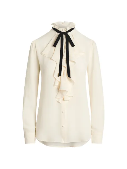 Lauren Ralph Lauren blusa con volantes en el cuello