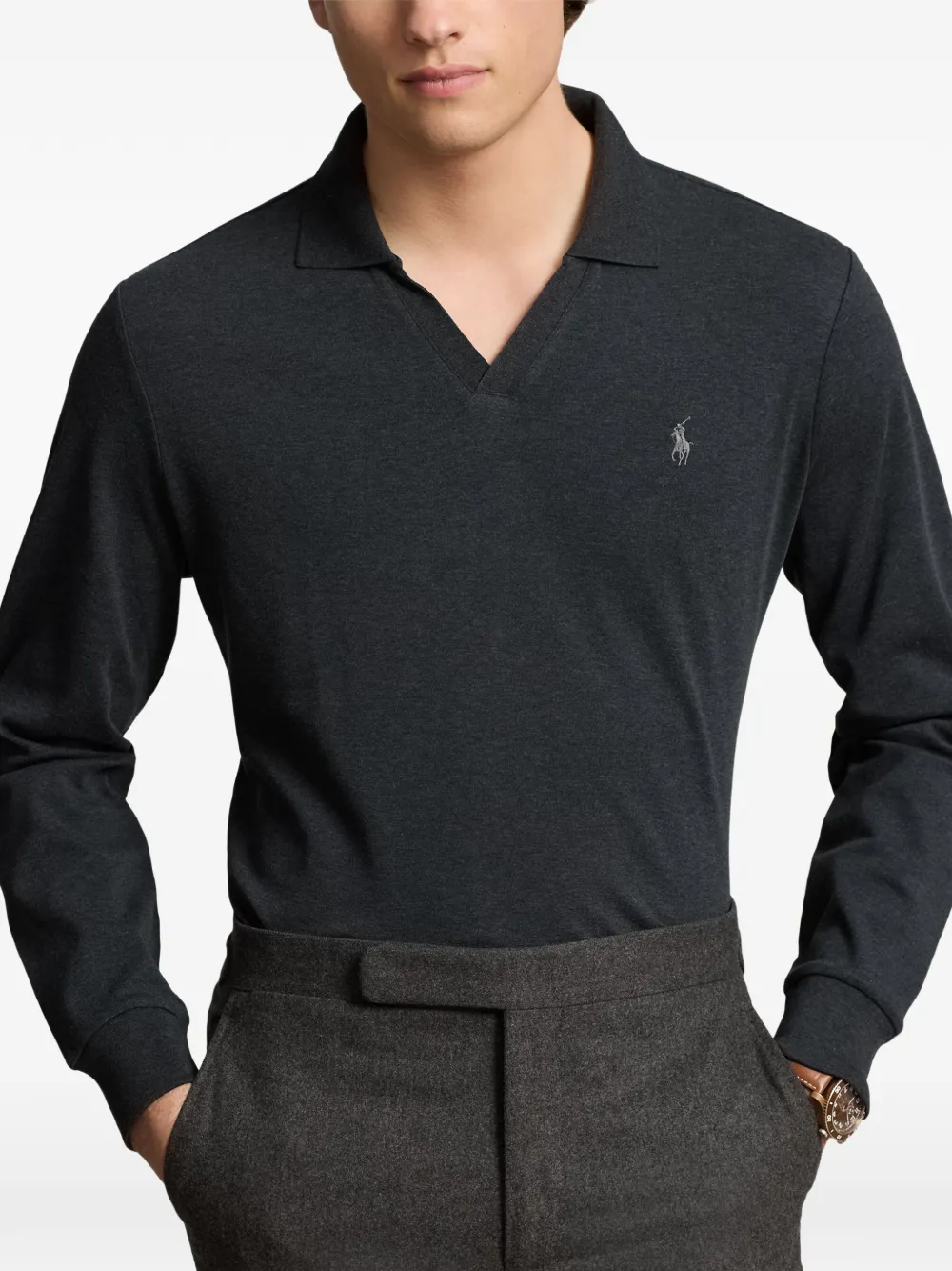 Polo Ralph Lauren Trui met V-hals en lange mouwen Zwart