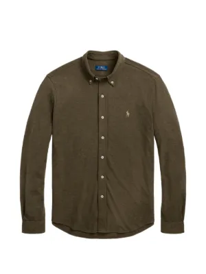 Polo Ralph Lauren logo-detail long-sleeve Shirt | Brown | FARFETCH