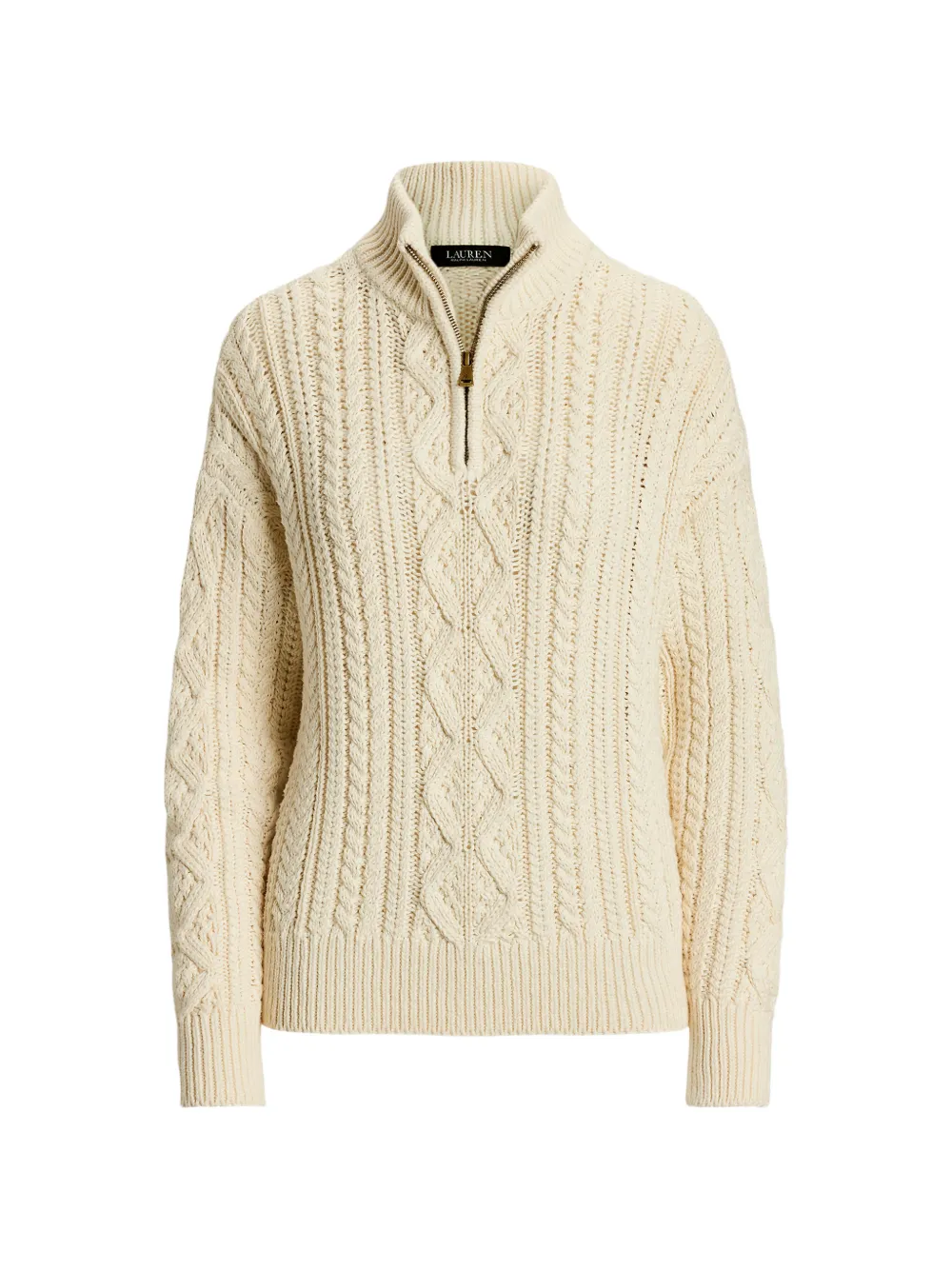 Lauren Ralph Lauren cable-knit quarter-zip sweater - Toni neutri