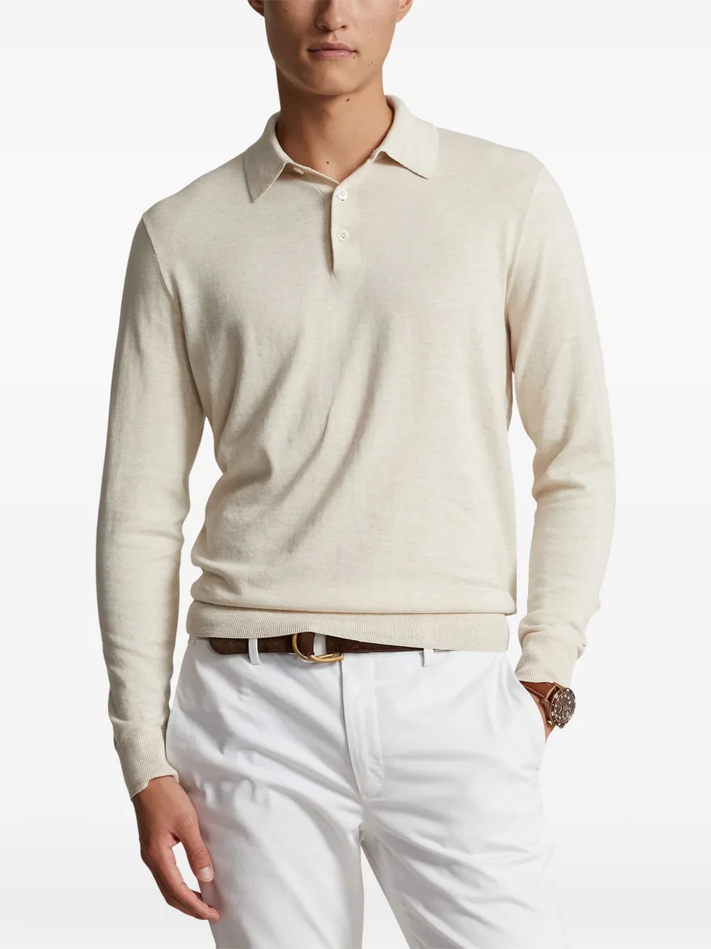 Polo Ralph Lauren Poloshirt met lange mouwen Beige