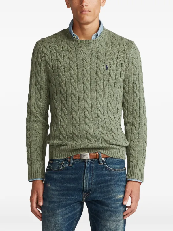 POLO RALPH LAUREN ケーブルニットセーター S/P グリーン Polo Ralph Lauren ケーブルニット セーター | グリーン | FARFETCH JP