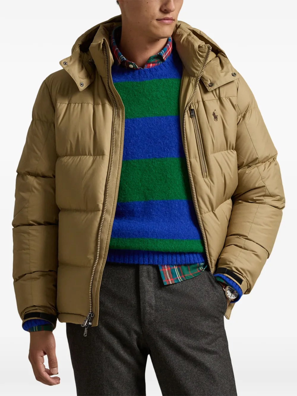 Polo Ralph Lauren Gewatteerd jack met capuchon Beige