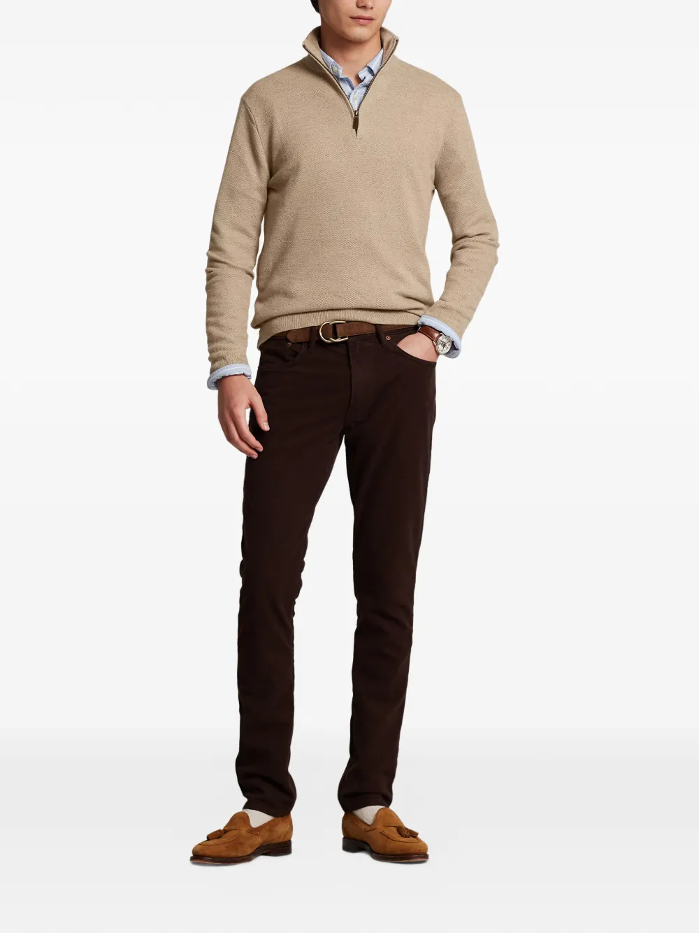 Polo Ralph Lauren Trui met halve rits Beige