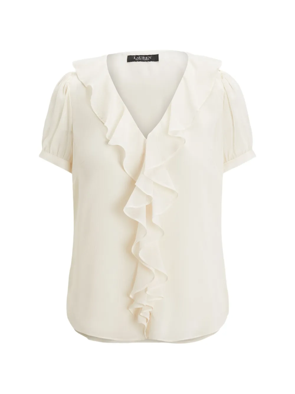 Lauren Ralph Lauren ruffled V-neck top - Toni neutri