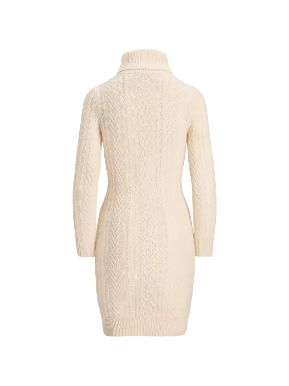 Lauren Ralph Lauren Kabelgebreide jurk met col Beige